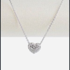 Swarovski rhodium and Crystal pave heart necklace